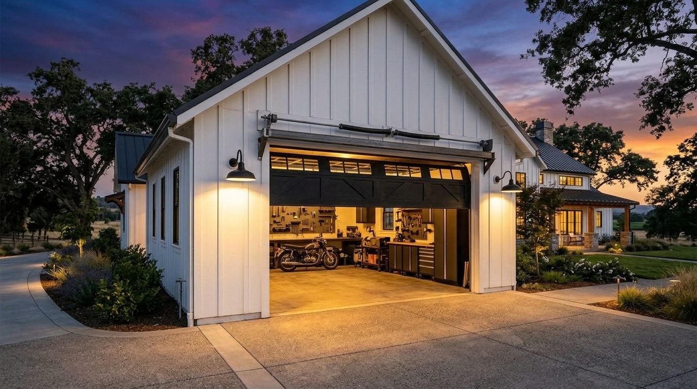 Jacob Local Garage Door Garage Door Gliding Open Revealing Warm Illuminated Interior